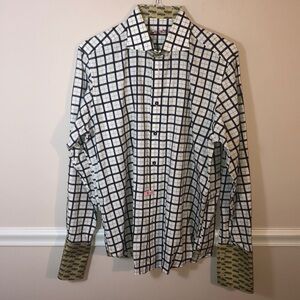 Robert Graham Plaid Button Down Flip Cuff Cars L
